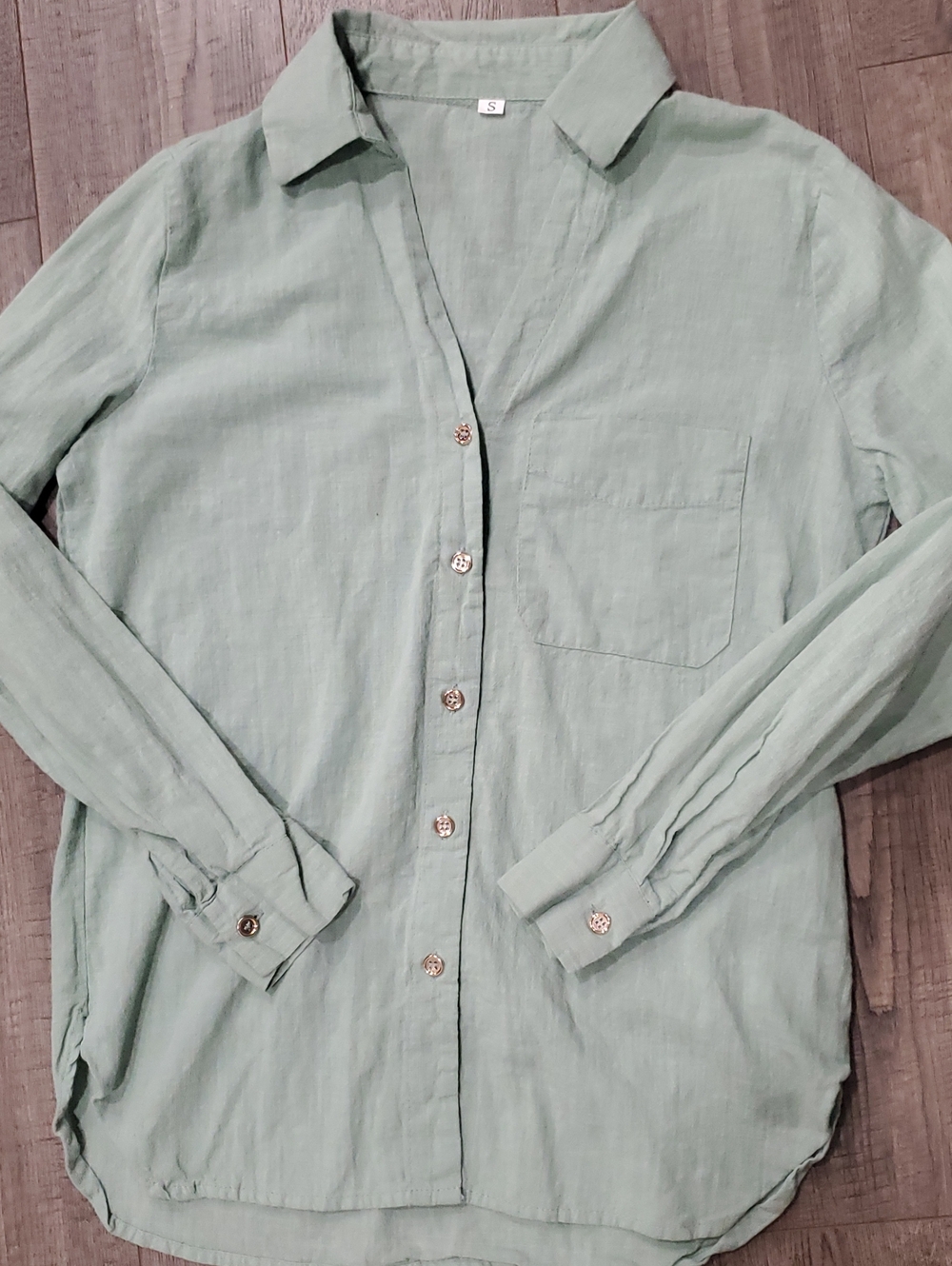 SHEIN Sage Green Button-Down Shirt